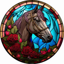 Load image into Gallery viewer, Diamond Painting - Full Round - round glass art horse (35*35CM)
