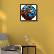 Load image into Gallery viewer, Diamond Painting - Full Round - round glass art horse (35*35CM)
