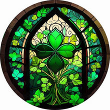 Load image into Gallery viewer, Diamond Painting - Full Round - round glass art four leaf clover (35*35CM)
