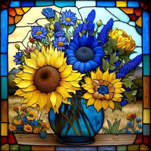 Load image into Gallery viewer, Diamond Painting - Full Round - Stained Glass Sunflowers (35*35CM)
