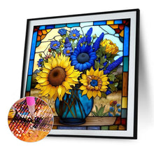 Load image into Gallery viewer, Diamond Painting - Full Round - Stained Glass Sunflowers (35*35CM)
