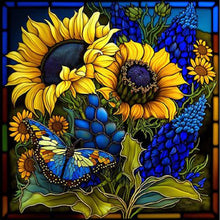 Load image into Gallery viewer, Diamond Painting - Full Round - Stained Glass Sunflowers (35*35CM)
