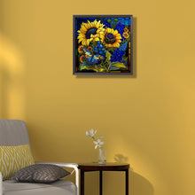 Load image into Gallery viewer, Diamond Painting - Full Round - Stained Glass Sunflowers (35*35CM)
