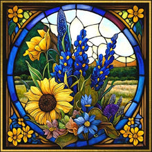 Load image into Gallery viewer, Diamond Painting - Full Round - Stained Glass Sunflowers (35*35CM)

