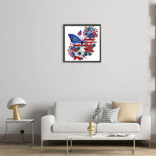 Load image into Gallery viewer, Diamond Painting - Partial Special Shaped - Independence Day Butterflies (30*30CM)

