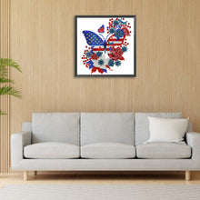 Load image into Gallery viewer, Diamond Painting - Partial Special Shaped - Independence Day Butterflies (30*30CM)
