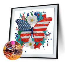 Load image into Gallery viewer, Diamond Painting - Partial Special Shaped - Independence Day Butterflies (30*30CM)
