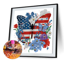 Load image into Gallery viewer, Diamond Painting - Partial Special Shaped - Independence Day Butterflies (30*30CM)
