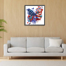 Load image into Gallery viewer, Diamond Painting - Partial Special Shaped - Independence Day Butterflies (30*30CM)
