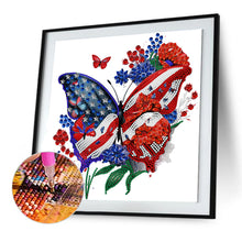 Load image into Gallery viewer, Diamond Painting - Partial Special Shaped - Independence Day Butterflies (30*30CM)
