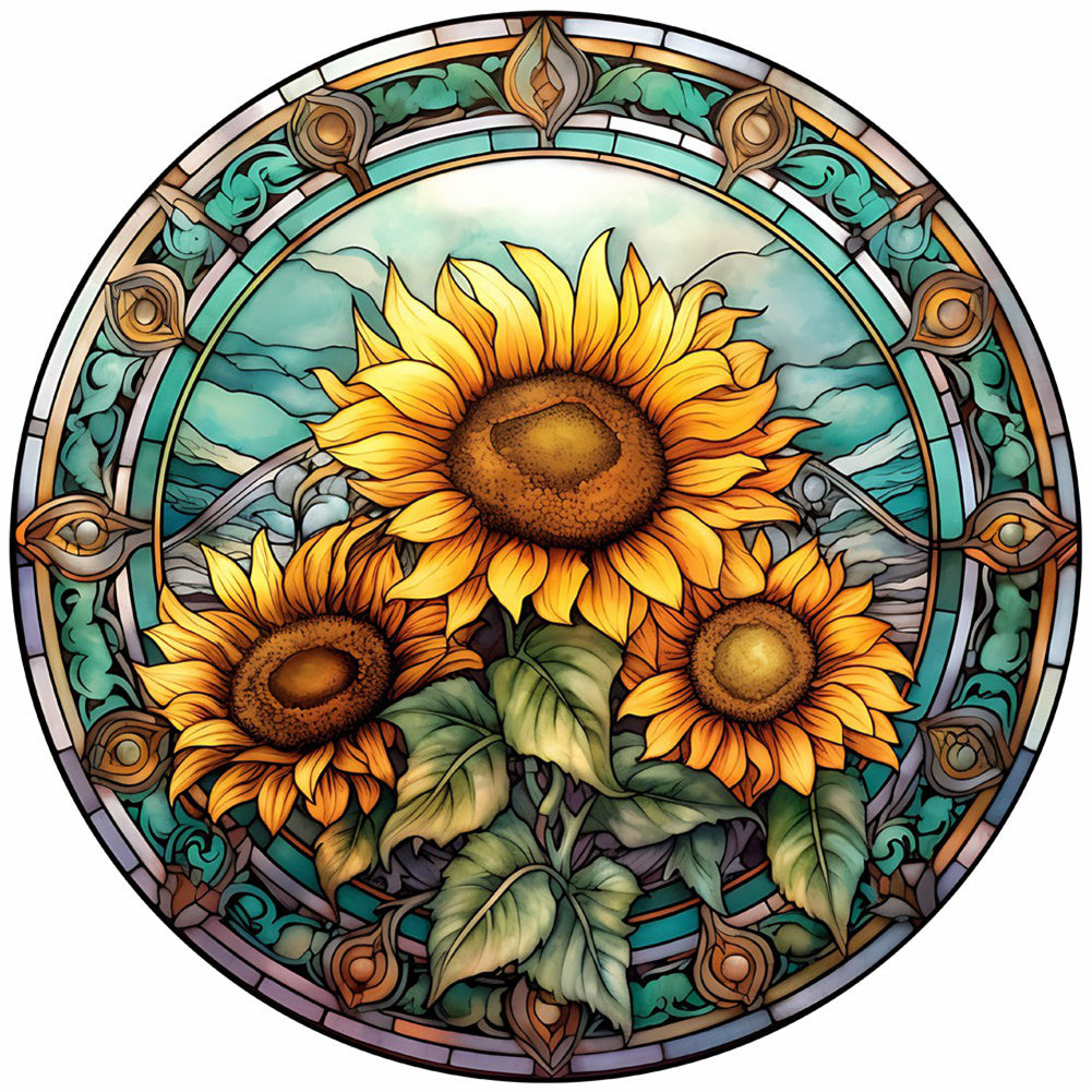 Diamond Painting - Full Round - flower glass painting (30*30CM)