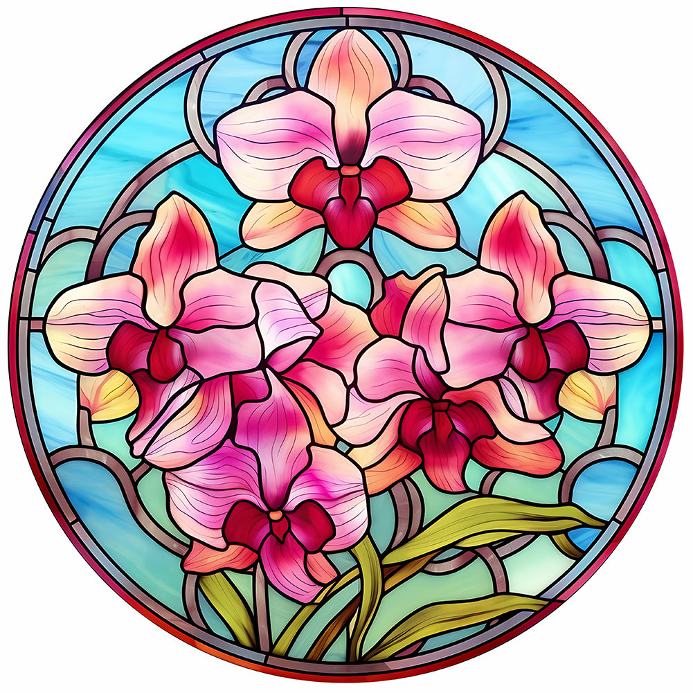 Diamond Painting - Full Round - flower glass painting (30*30CM)