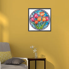 Load image into Gallery viewer, Diamond Painting - Full Round - flower glass painting (30*30CM)
