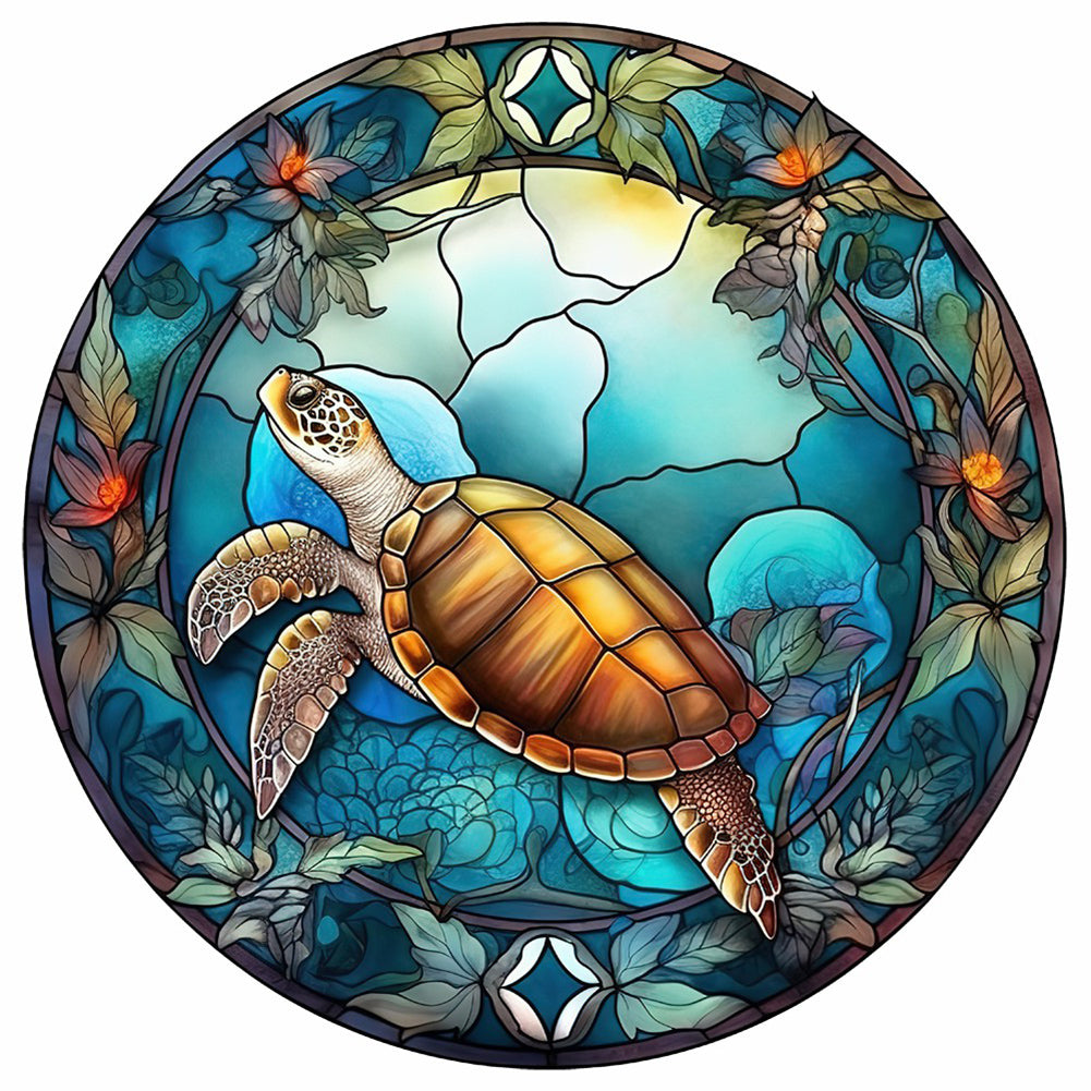 Diamond Painting - Full Round - animal sea turtle glass painting (30*30CM)