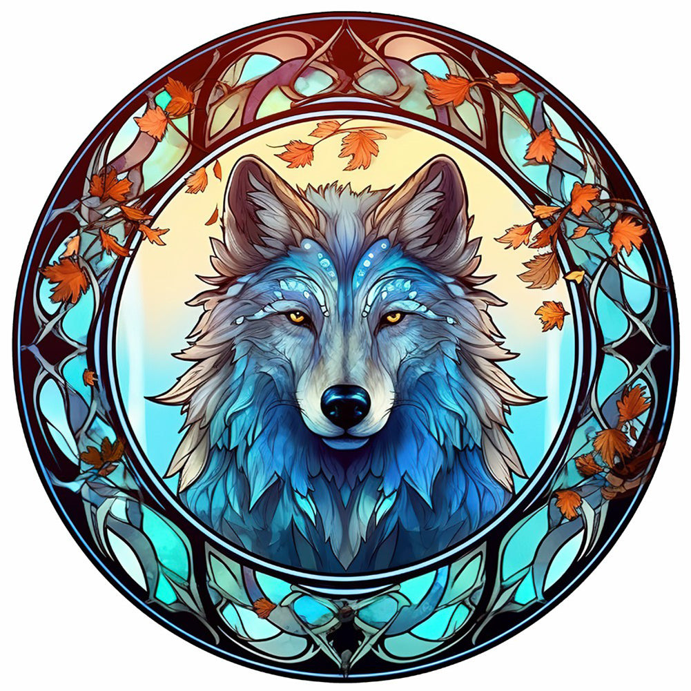 Diamond Painting - Full Round - animal wolf glass painting (30*30CM)