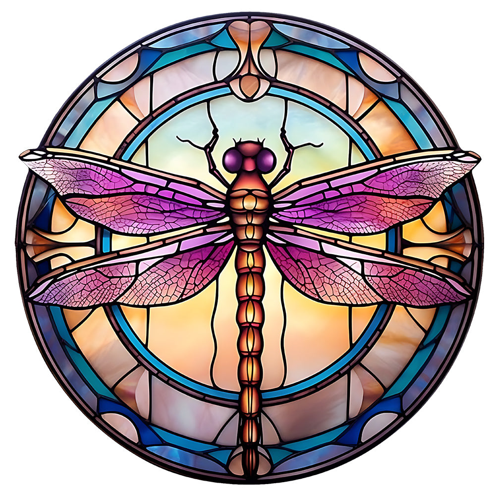 Diamond Painting - Full Round - animal dragonfly glass painting (30*30CM)