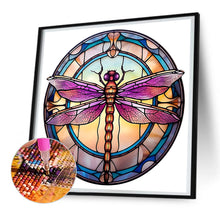 Load image into Gallery viewer, Diamond Painting - Full Round - animal dragonfly glass painting (30*30CM)
