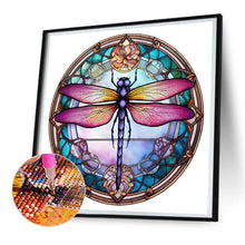 Load image into Gallery viewer, Diamond Painting - Full Round - animal dragonfly glass painting (30*30CM)
