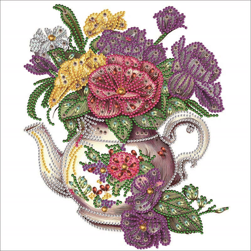 Diamond Painting - Partial Special Shaped - flowers in a jug (30*30CM)