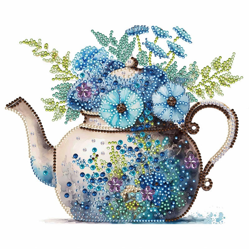Diamond Painting - Partial Special Shaped - blue flowers in jug (30*30CM)