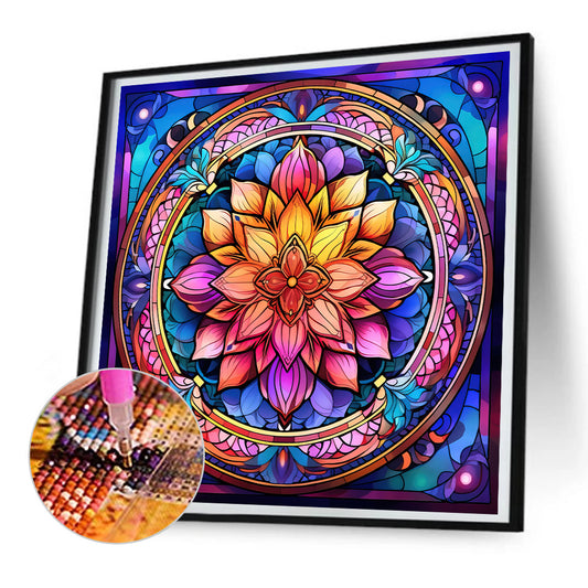 Diamond Painting - Full Round - Mandala Glass Painting (30*30CM)