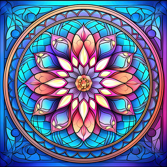 Diamond Painting - Full Round - Mandala Glass Painting (30*30CM)