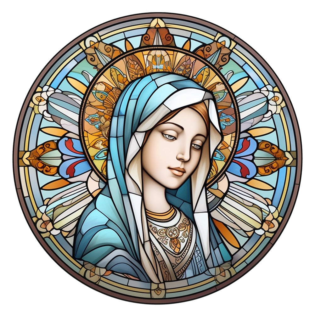 Diamond Painting - Full Round - Jesus and the Virgin glass painting (30*30CM)