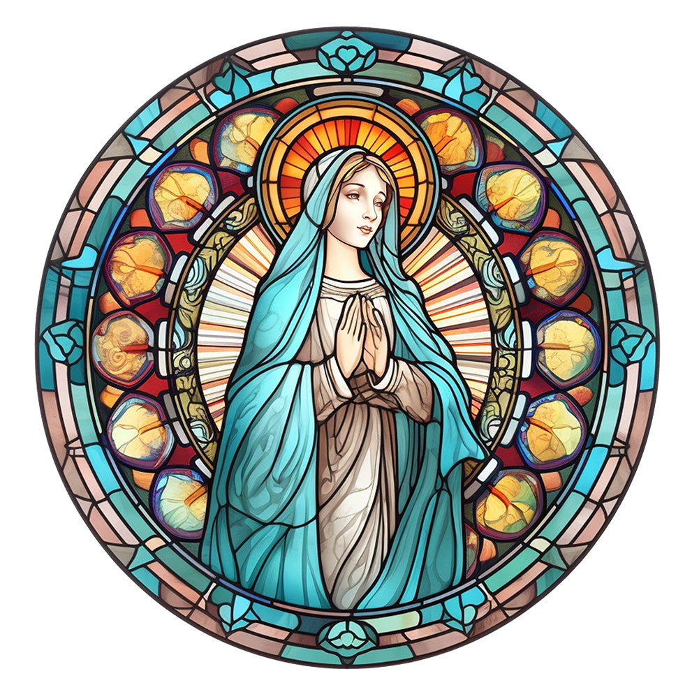 Diamond Painting - Full Round - Jesus and the Virgin glass painting (30*30CM)