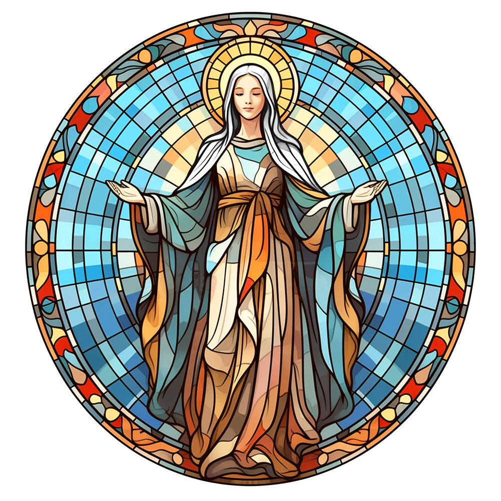 Diamond Painting - Full Round - Jesus and the Virgin glass painting (30*30CM)