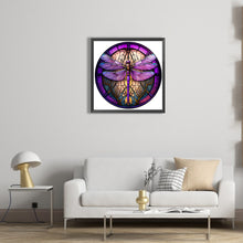Load image into Gallery viewer, Diamond Painting - Full Square - Glass Art - Dragonfly (40*40CM)
