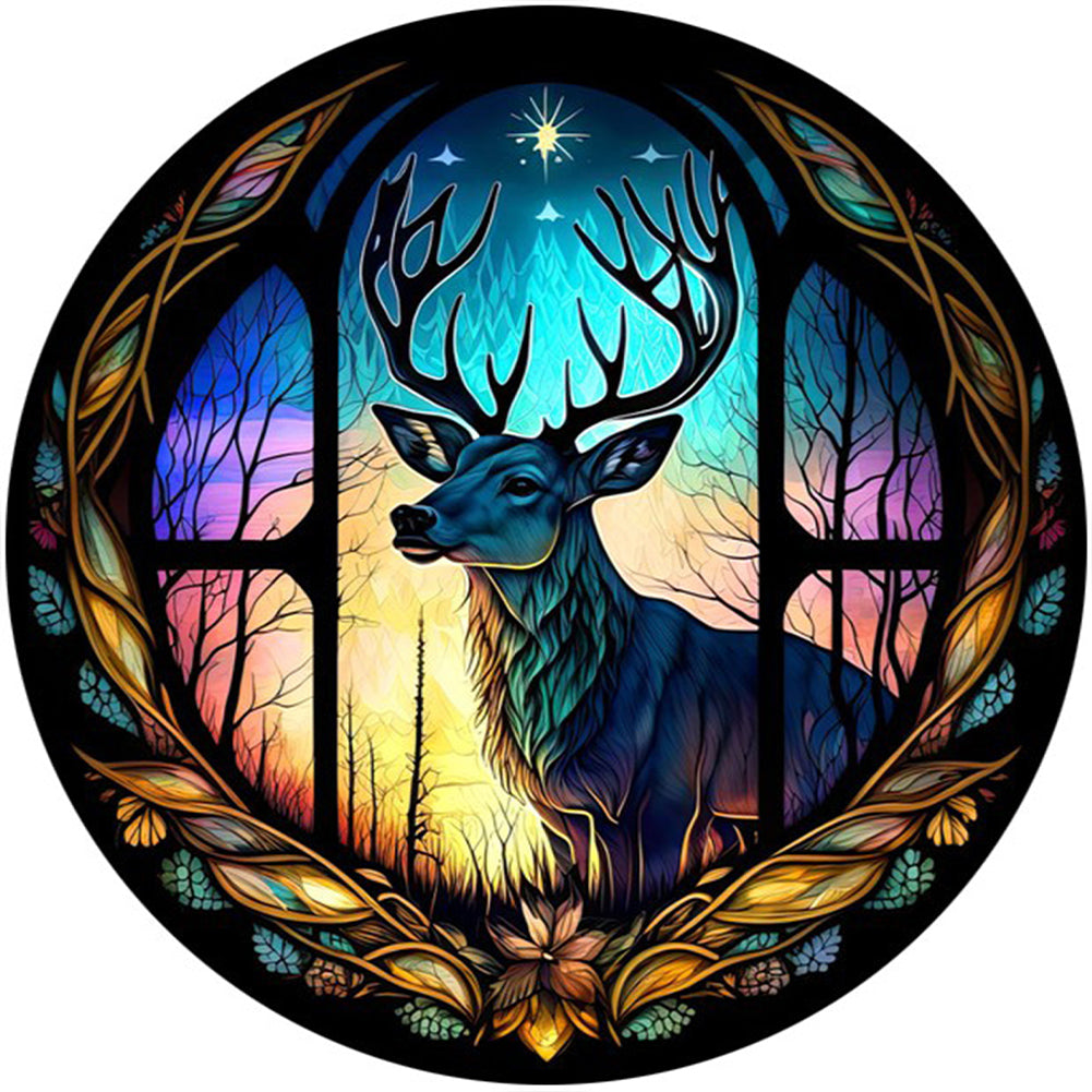 Diamond Painting - Full Square - Glass Art - Deer (40*40CM)