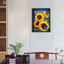 Load image into Gallery viewer, Diamond Painting - Full Round - butterfly flower sunflower (30*40CM)
