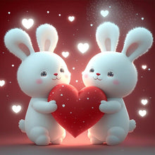 Load image into Gallery viewer, Diamond Painting - Full Round - love bunny (30*30CM)
