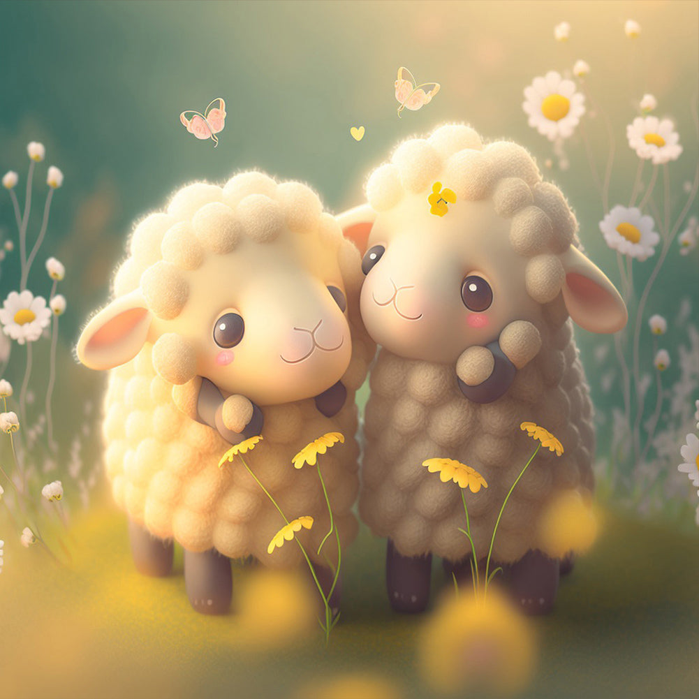 Diamond Painting - Full Round - Love the little sheep (30*30CM)