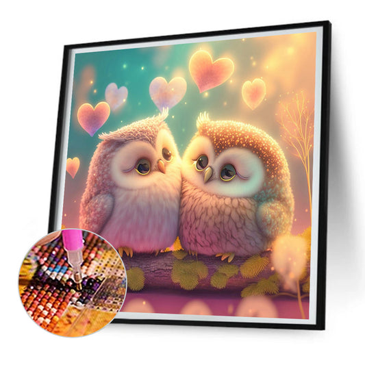 Diamond Painting - Full Round - love owl (30*30CM)