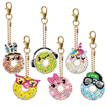 Load image into Gallery viewer, 6pcs Diamond Art Key Rings Hanging Ornaments 5D Cartoon DIY Gifts (YS172)
