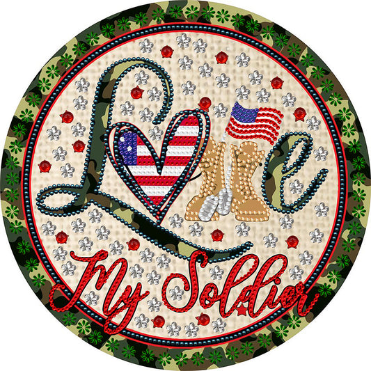 Diamond Painting - Partial Special Shaped - medal independence day (30*30CM)