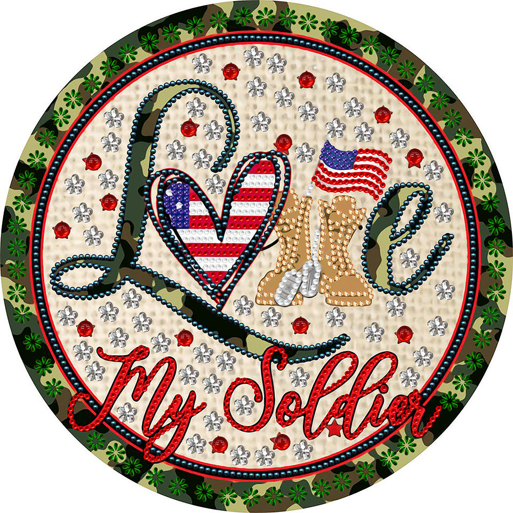 Diamond Painting - Partial Special Shaped - medal independence day (30*30CM)