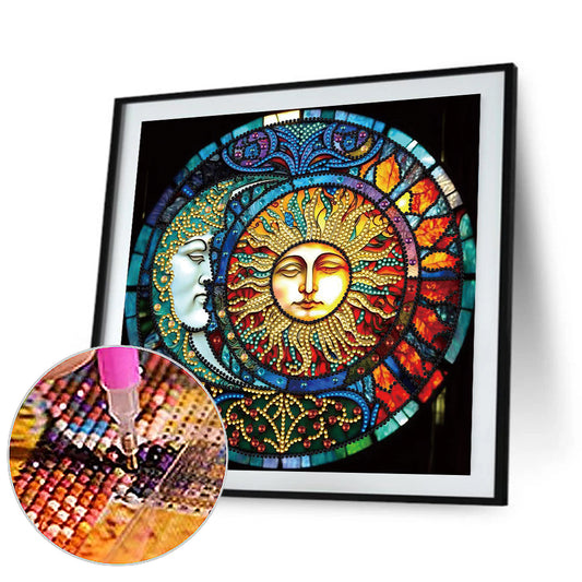 Diamond Painting - Partial Special Shaped - Sun Moon Mandala (30*30CM)