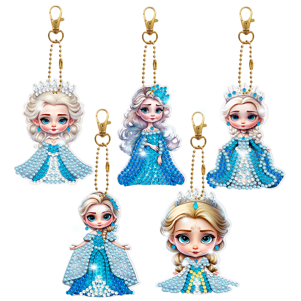5D Diamond Art Key Rings Art Craft DIY Double Sided Cartoon Gifts (YSK142)