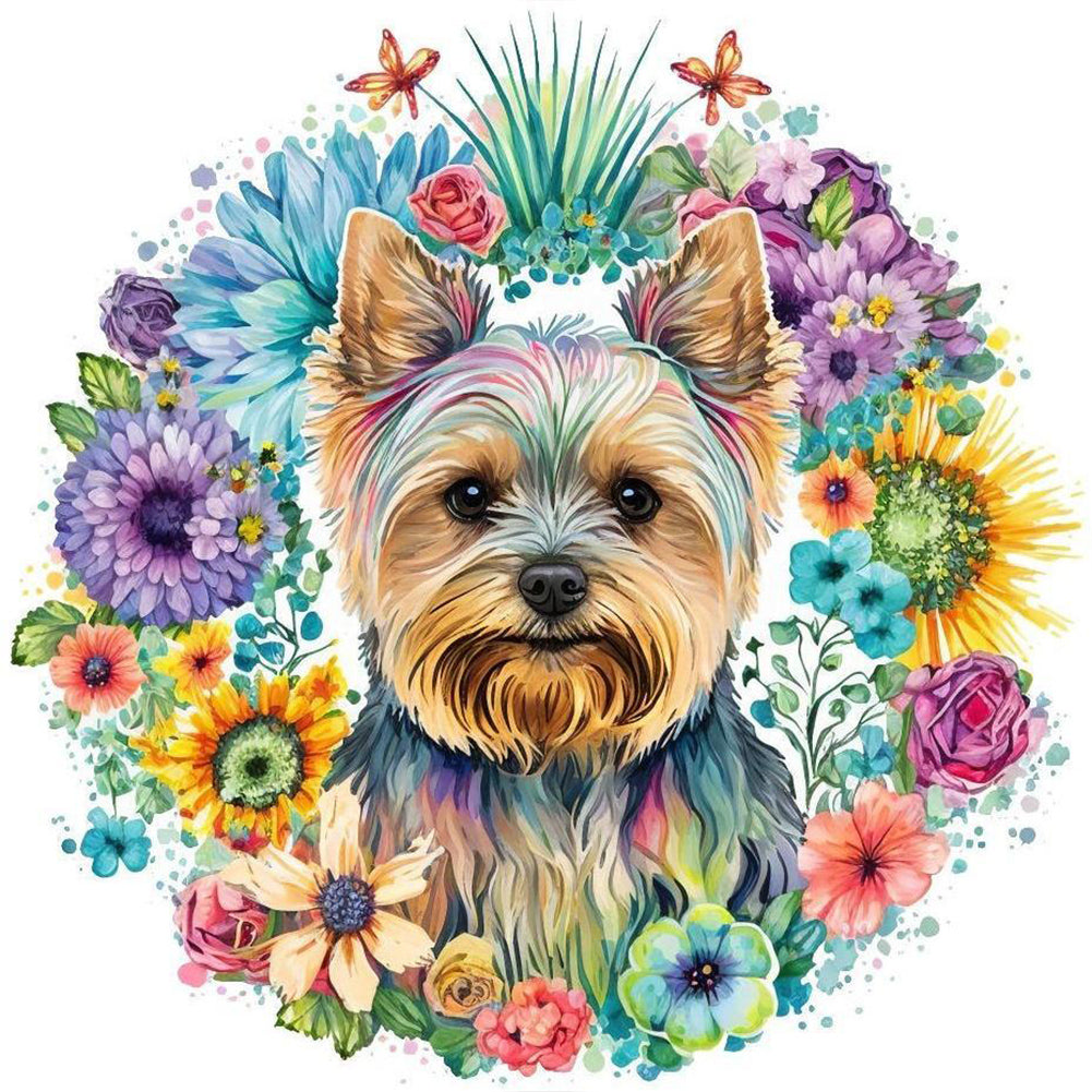 Diamond Painting - Full Round - yorkshire terrier (30*30CM)