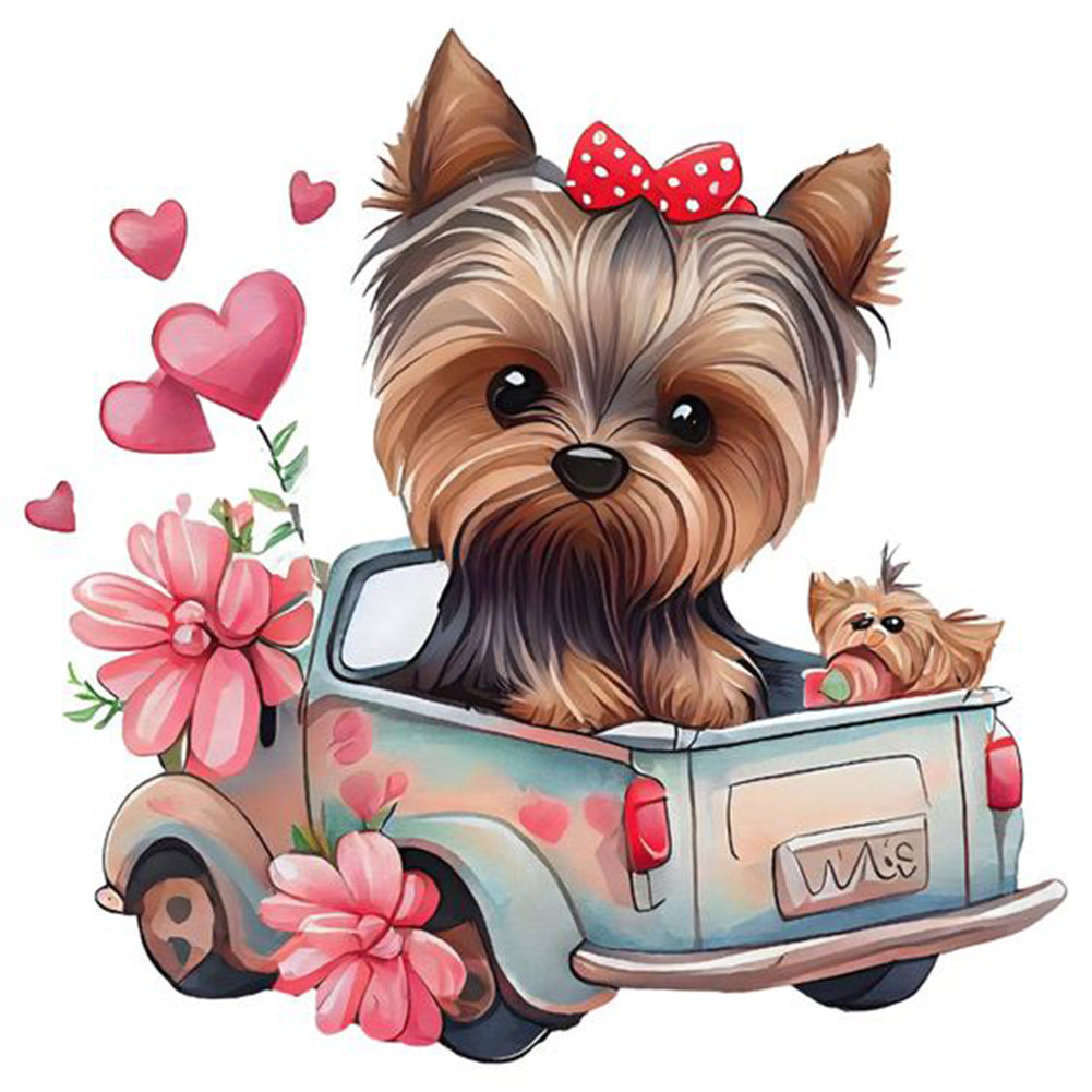 Diamond Painting - Full Round - yorkshire terrier (30*30CM)