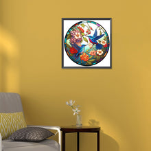 Load image into Gallery viewer, Diamond Painting - Full Round - round plate glass flowers and birds (30*30CM)
