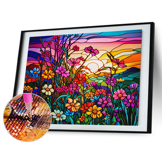 Diamond Painting - Full Round - garden glass art (40*30CM)