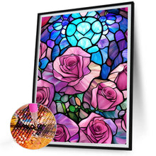 Load image into Gallery viewer, Diamond Painting - Full Round - pink rose glass art (30*40CM)
