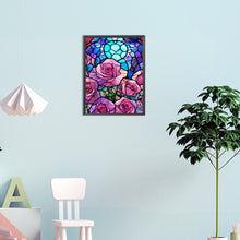 Load image into Gallery viewer, Diamond Painting - Full Round - pink rose glass art (30*40CM)
