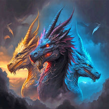 Load image into Gallery viewer, Diamond Painting - Full Round - three headed dragon (30*30CM)
