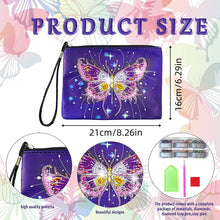 Load image into Gallery viewer, DIY Diamond Art Cosmetic Bag Flowers Single Sided PU Women Clutch (BD-06)
