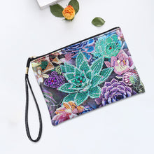 Load image into Gallery viewer, DIY Diamond Art Cosmetic Bag Flowers Single Sided PU Women Clutch (BD-10)
