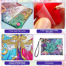 Load image into Gallery viewer, DIY Diamond Art Cosmetic Bag Flowers Single Sided PU Women Clutch (BD-10)
